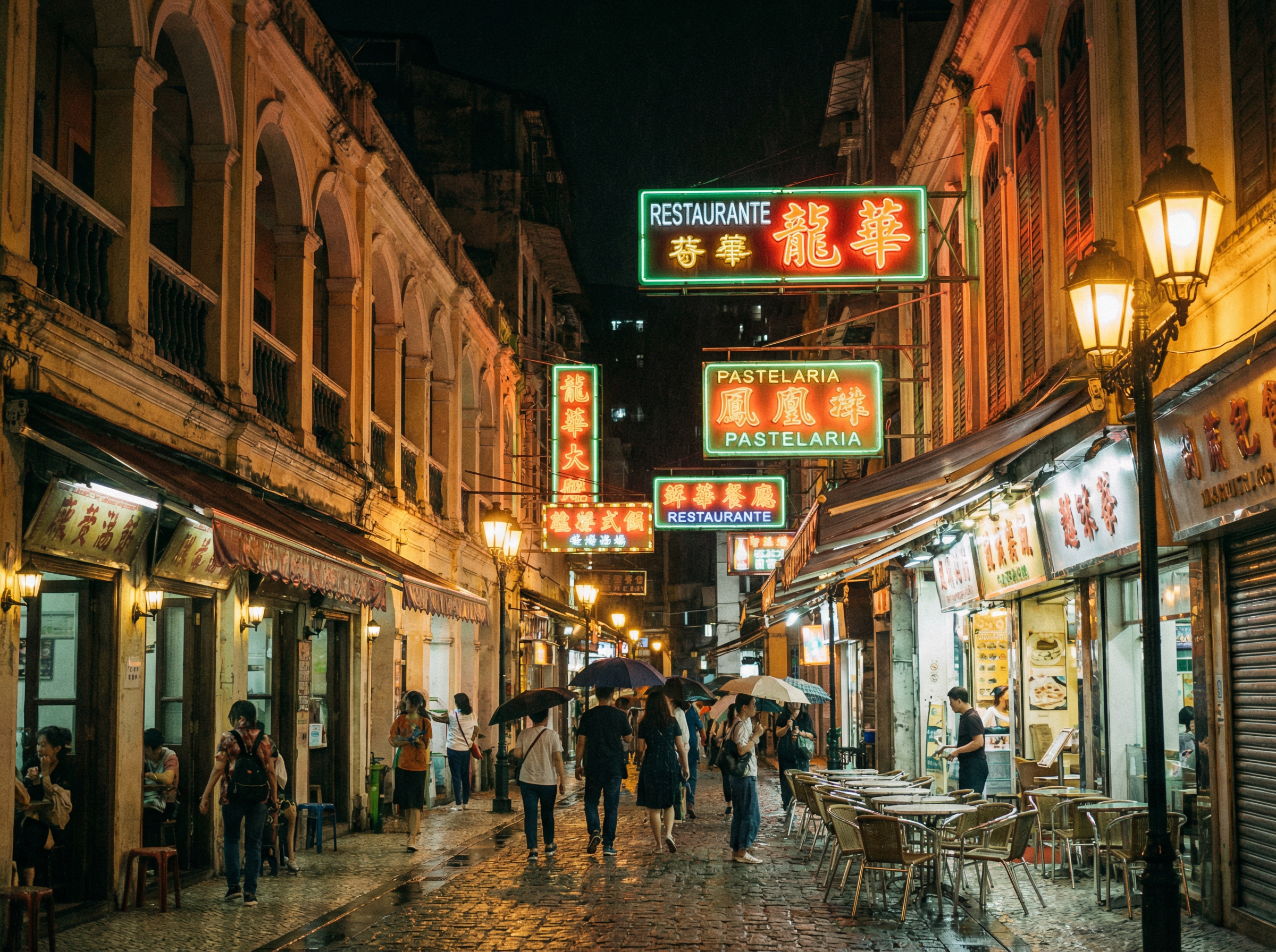 澳门彩 - 澳门街头美食夜景